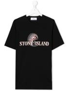 Stone Island Junior Teen Logo Print T-shirt - Black