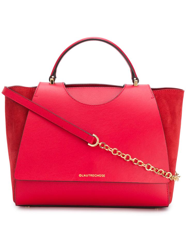 L'autre Chose Logo Chain Strap Bag - Red
