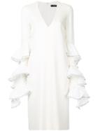 Ellery Molotov V-neck Frill Dress - White