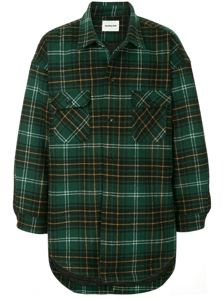 Monkey Time Check Shirt Jacket - Green