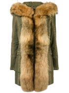 Philipp Plein Fur Trimmed Coat - Green