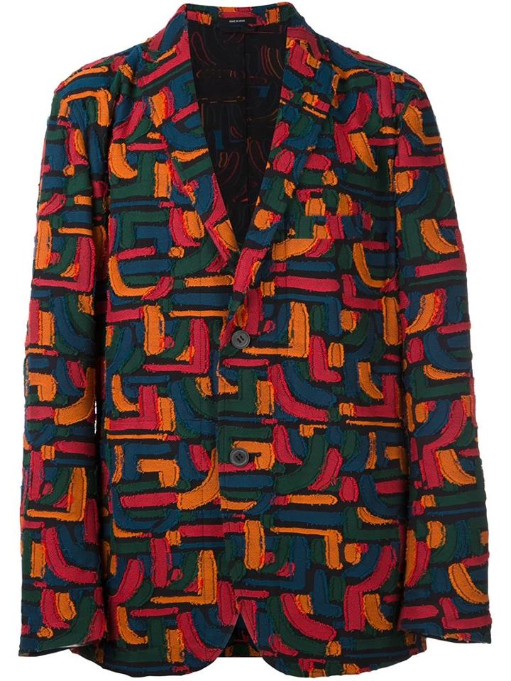 Issey Miyake Men Textured Blazer, Size: 4, Cotton/polyester