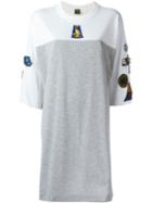 Mr & Mrs Italy Patch Oversized T-shirt, Women's, Size: 40, Grey, Cotton/glass