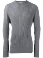 Ami Alexandre Mattiussi Oversize Crew Neck Sweater, Men's, Size: Small, Grey, Merino