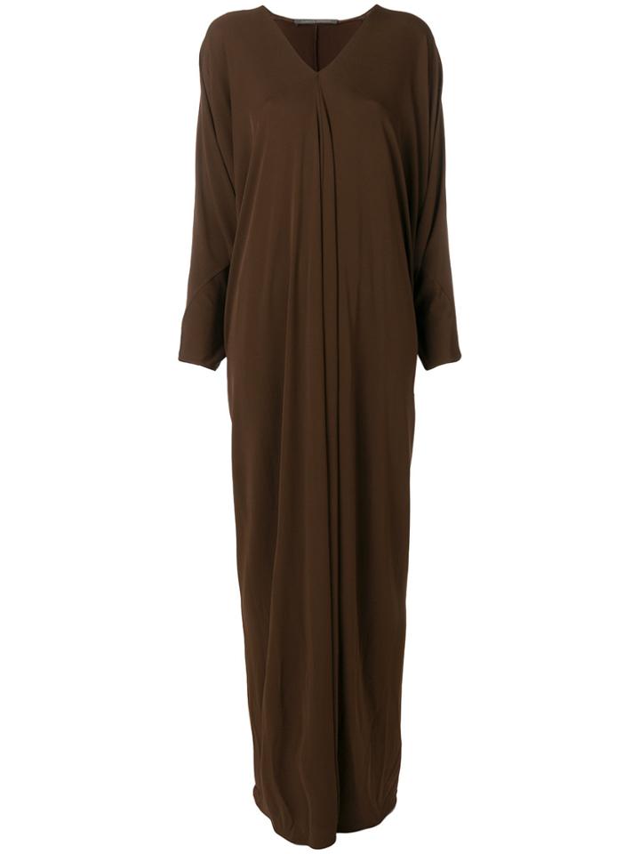 Alberta Ferretti V-neck Maxi Dress - Brown