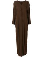 Alberta Ferretti V-neck Maxi Dress - Brown