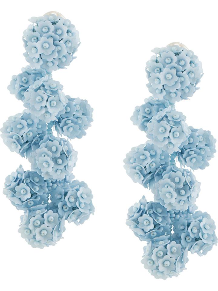 Sachin & Babi Flower Beaded Earrings - Blue