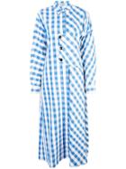 Jil Sander Gingham Check Shirt Dress - Blue