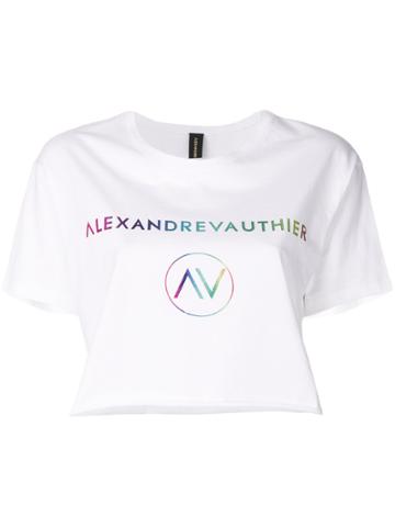 Alexandre Vauthier Cropped Logo T-shirt - White