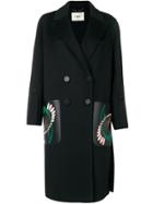 Fendi Double Breasted Midi Coat - Black