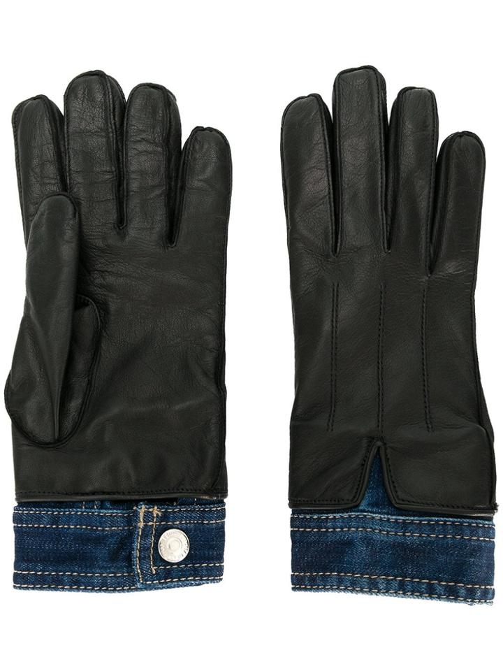 Dsquared2 Denim Insert Gloves - Black
