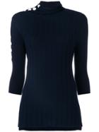 Eudon Choi Turtle Neck Knitted Top - Blue
