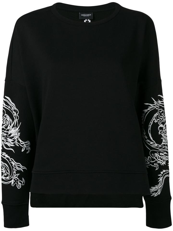 Marcelo Burlon County Of Milan Printed Sweatshirt, Women's, Size: Xs, Black, Cotton/polyester