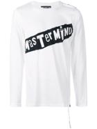 Mastermind World Logo Print Long Sleeve Top - White