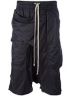 Rick Owens Drkshdw Drop Crotch Shorts, Size: Small, Black, Polyamide
