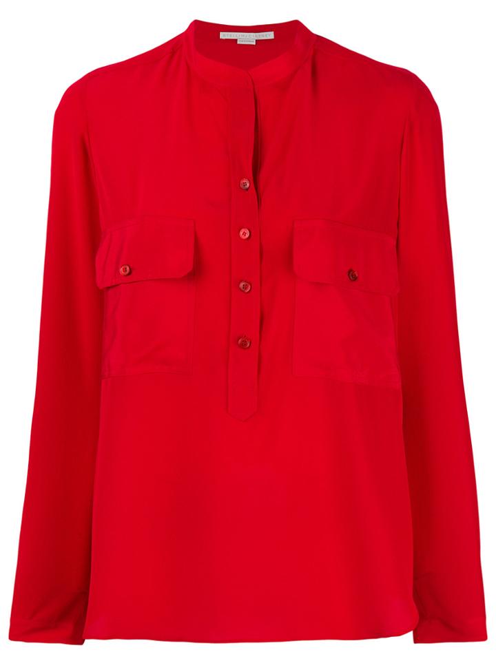 Stella Mccartney Estelle Half Button Blouse - Red