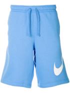 Nike Logo Print Shorts - Blue