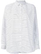 Toteme Striped Button Down Shirt, Women's, Size: Small, White, Cotton