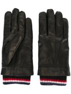 Thom Browne House Stripe Gloves, Men's, Size: Large, Black, Lamb Skin/cashmere