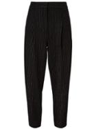 Dkny Pinstripe Pleated Trousers, Women's, Size: 4, Black, Polyester/wool