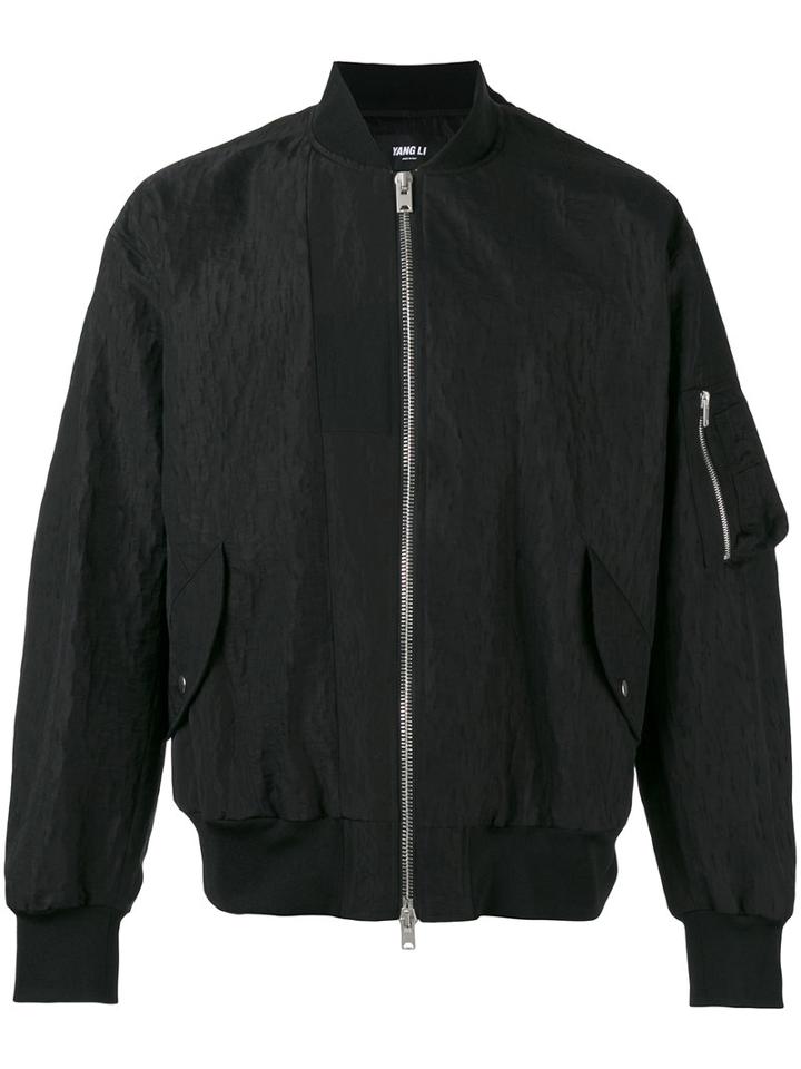 Yang Li - Loose-fit Bomber Jacket - Men - Cotton - 48, Black, Cotton