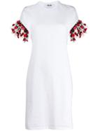 Msgm Tulle Sleeved T-shirt Dress - White