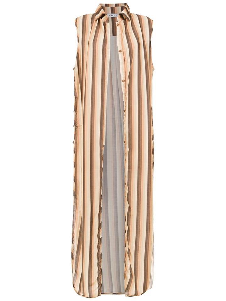 Amir Slama Striped Swimsuit - Brown