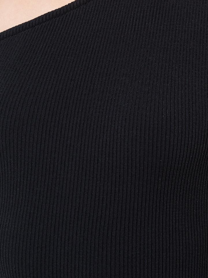 Amiri Off-shoulder Knitted Mini Dress - Black