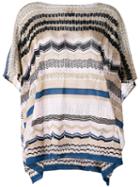 M Missoni Knitted Poncho Top, Women's, Cotton/polyester/viscose