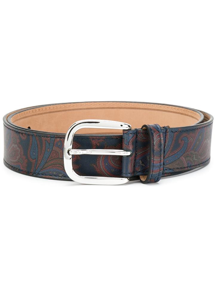 Etro Paisley Belt - Blue