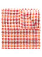 Faliero Sarti Checked Scarf, Women's, Yellow/orange, Cotton/linen/flax