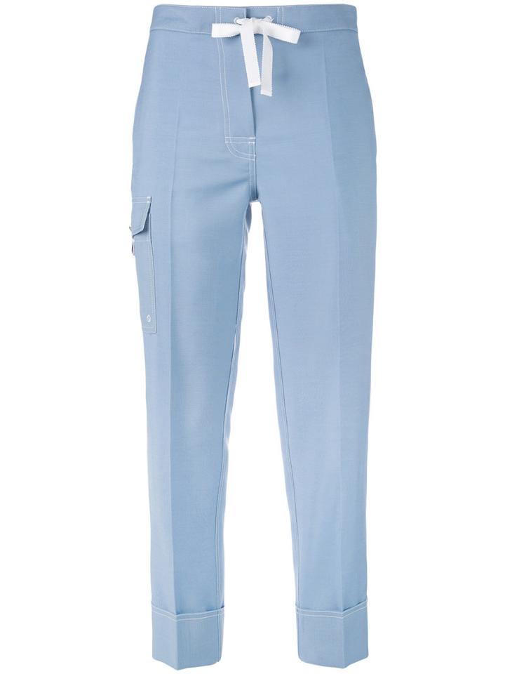 Cropped Jeans - Women - Silk/mohair/wool - 44, Blue, Silk/mohair/wool, Thom Browne
