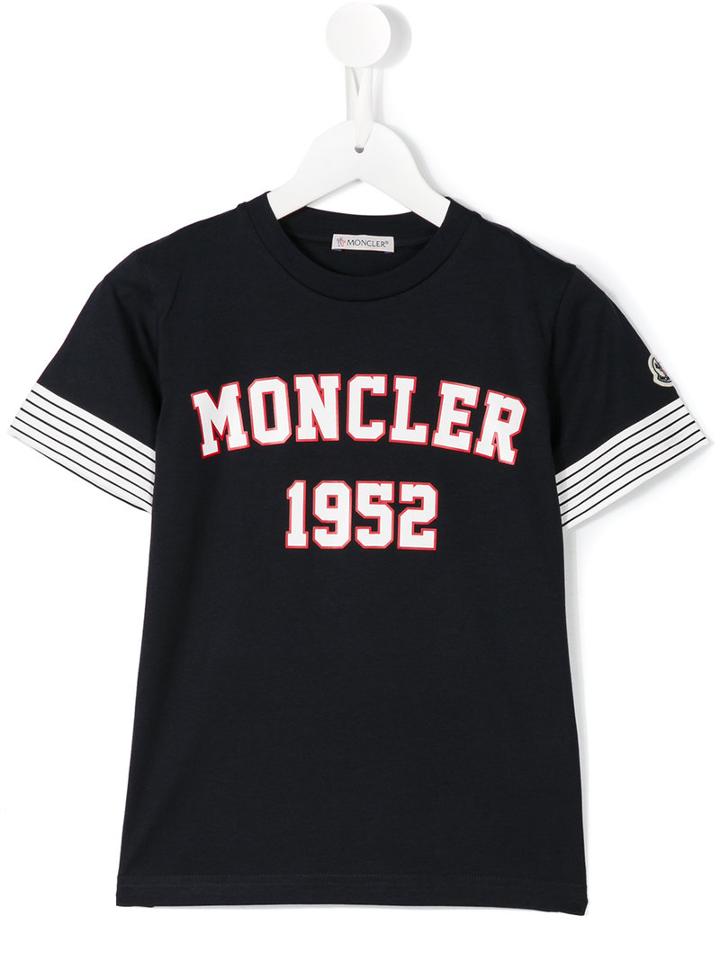 Moncler Kids Logo Print T-shirt, Boy's, Size: 12 Yrs, Blue