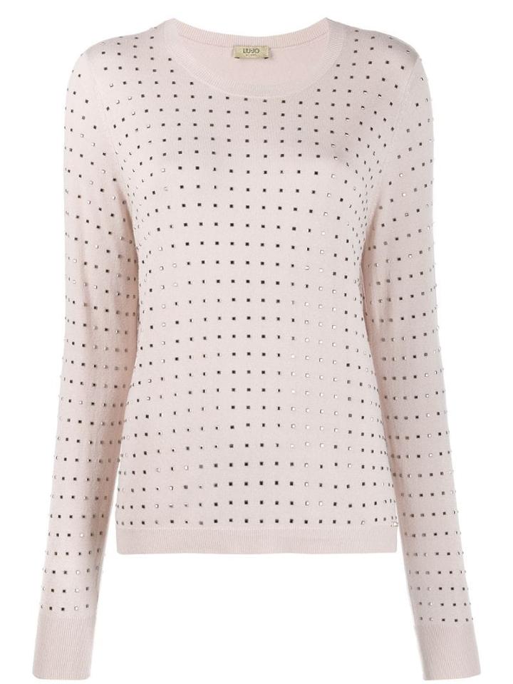 Liu Jo Square Studded Jumper - Pink