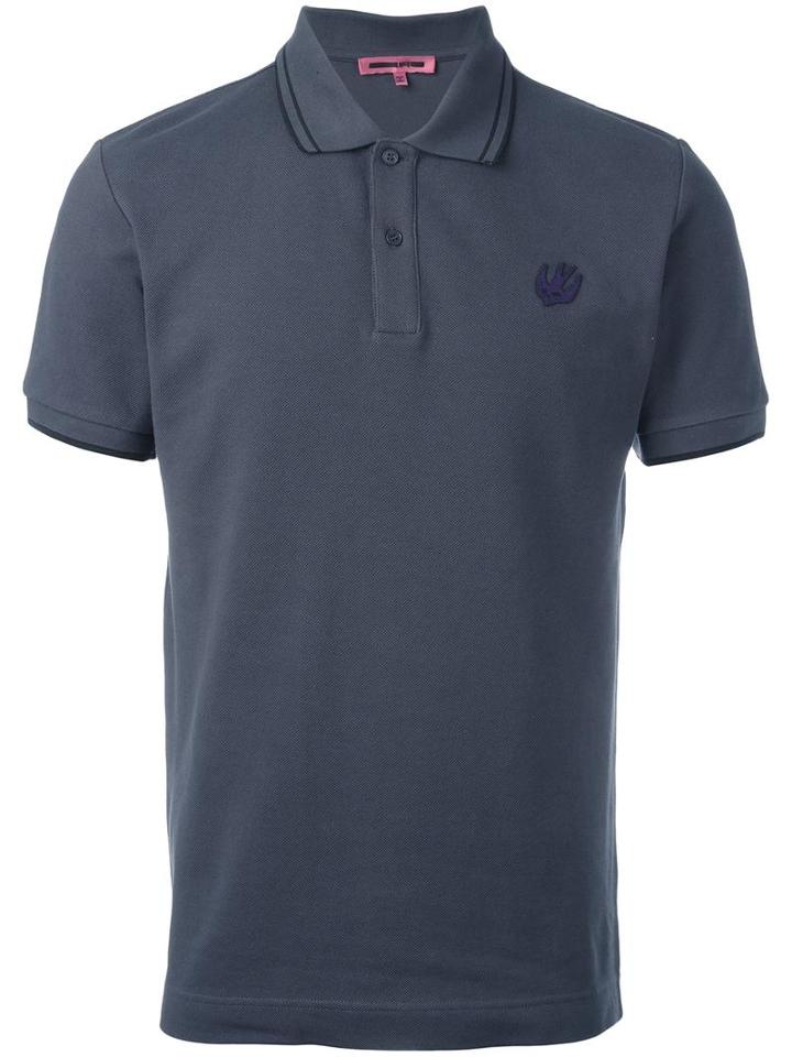 Mcq Alexander Mcqueen Patched Bird Polo Shirt, Men's, Size: Medium, Grey, Cotton