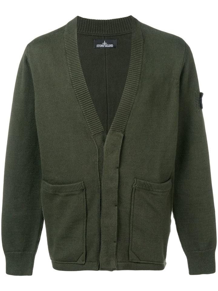 Stone Island Shadow Project Long-sleeve Fitted Cardigan - Green