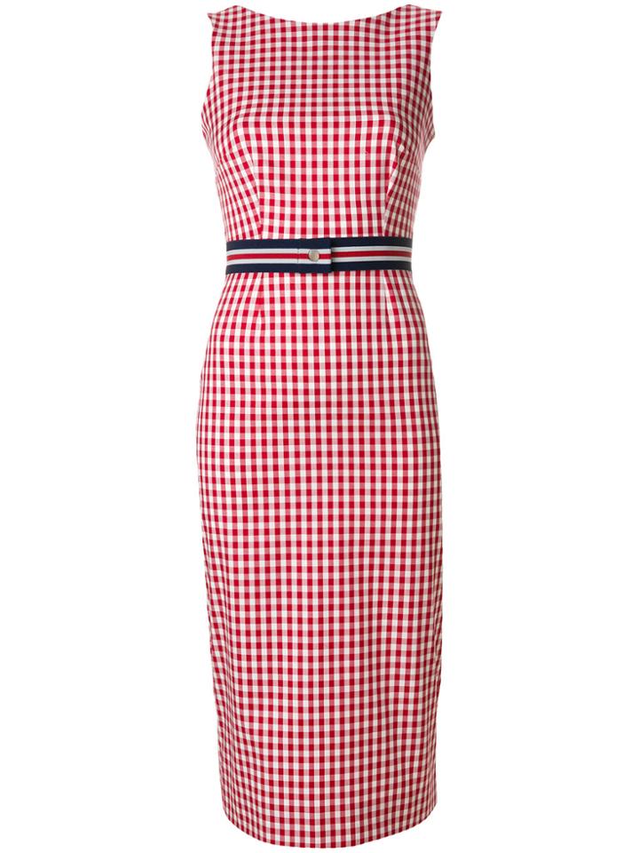 P.a.r.o.s.h. Vichy Belted Dress - Red