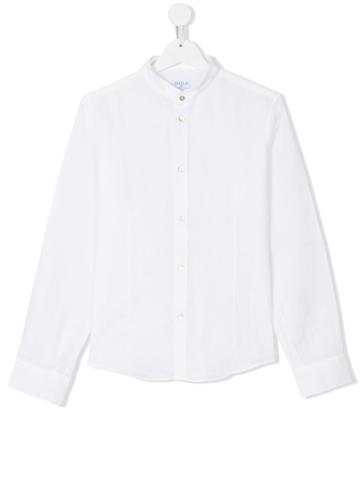 Siola Teen Band Collar Shirt - White