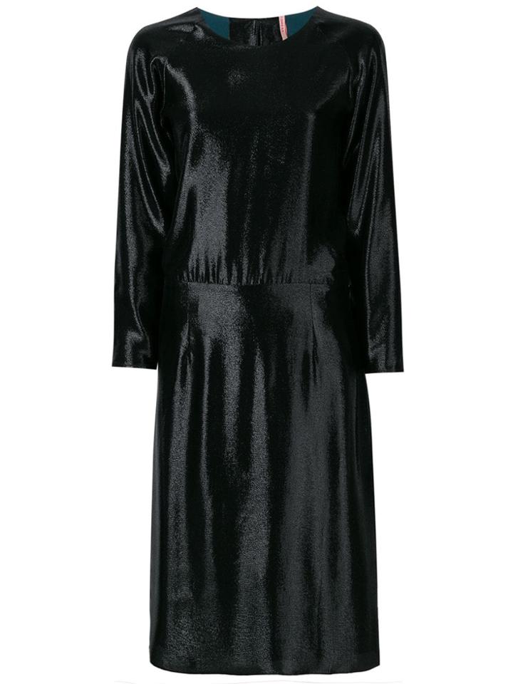 Indress Draped Back Midi Dress - Black