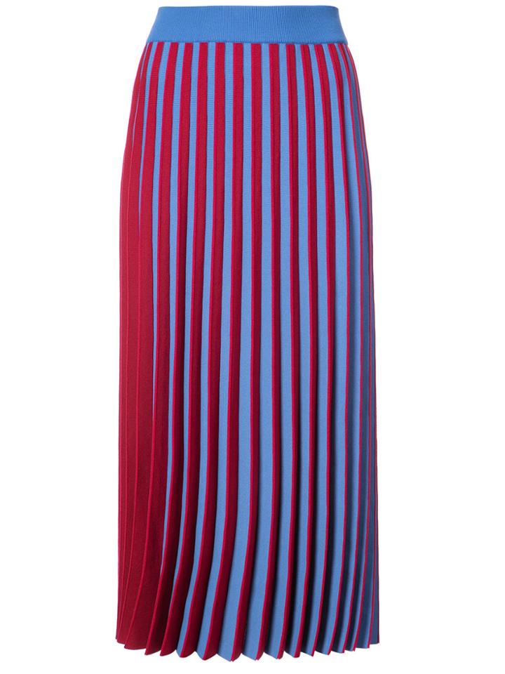 Derek Lam Pleated Midi Skirt - Red