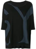Y's Logo Print Relaxed T-shirt - Black