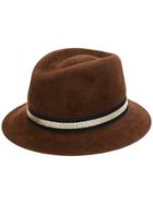 Lanvin Embellished Mesh Chain Hat - Brown