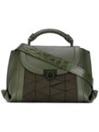 Salvatore Ferragamo - Front Panel Shoulder Bag - Women - Calf Leather/nylon - One Size, Women's, Green, Calf Leather/nylon