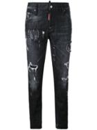 Dsquared2 - Distressed Skinny Jeans - Women - Cotton/lamb Skin/elastodiene/polyester - 38, Grey, Cotton/lamb Skin/elastodiene/polyester