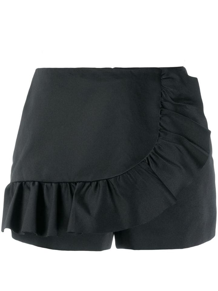 Red Valentino Ruffle Trimming Shorts - Black