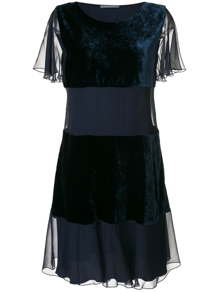 Alberta Ferretti Layered Flared Dress - Blue