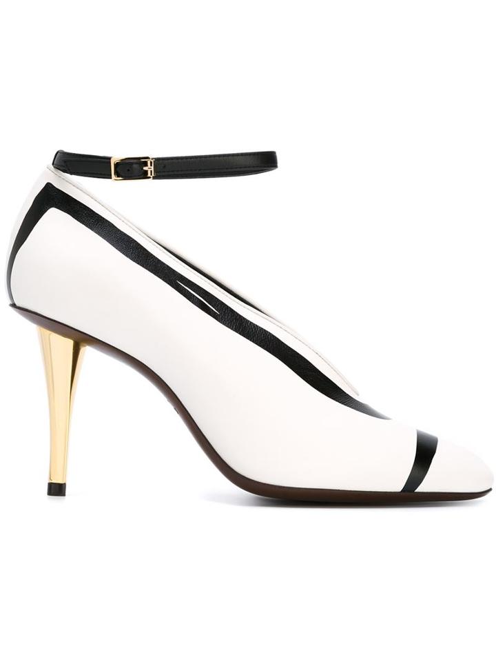 Lanvin Sketch Print Ankle Strap Pumps