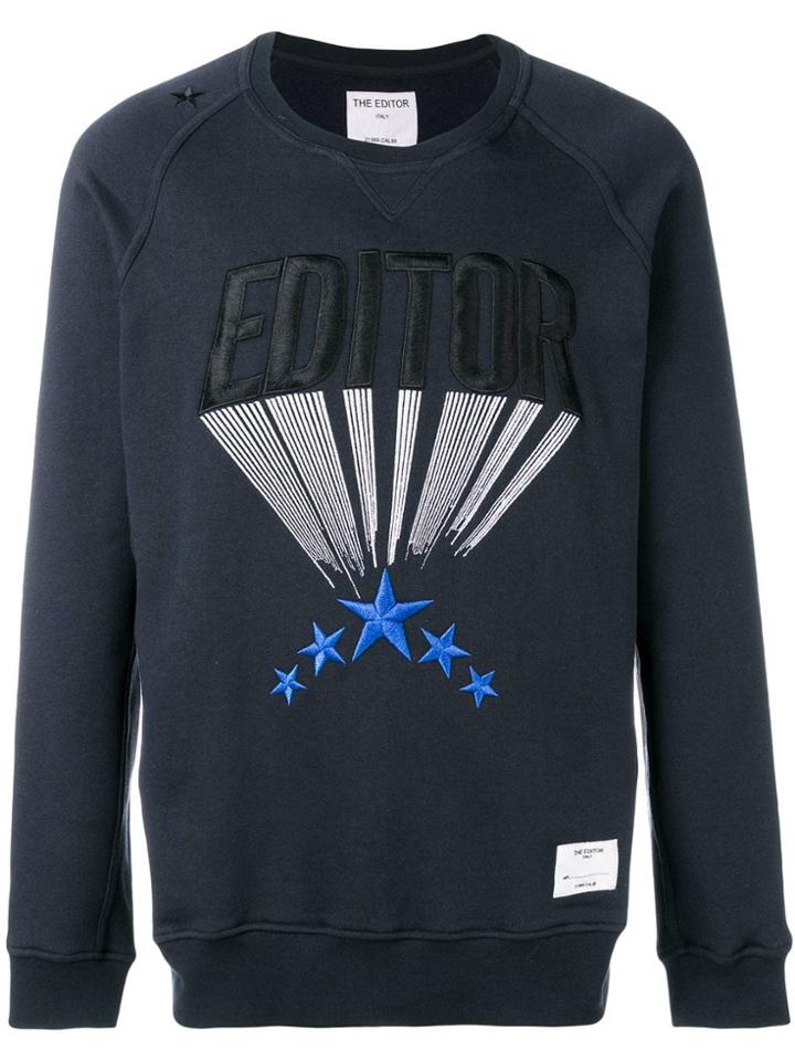 The Editor Embroidered Logo Sweatshirt - Blue