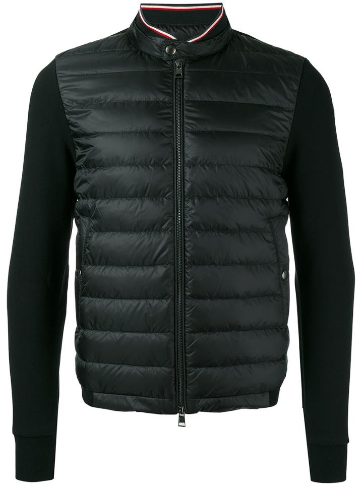 Moncler Padded Front Bomber Jacket, Men's, Size: Small, Black, Cotton/goose Down/polyamide