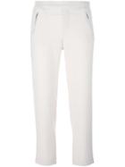 Steffen Schraut Elasticated Waistband Cropped Trousers, Women's, Size: 34, White, Polyester/spandex/elastane